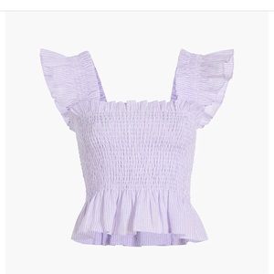 EUC Hill House Paz top in lilac stripe
